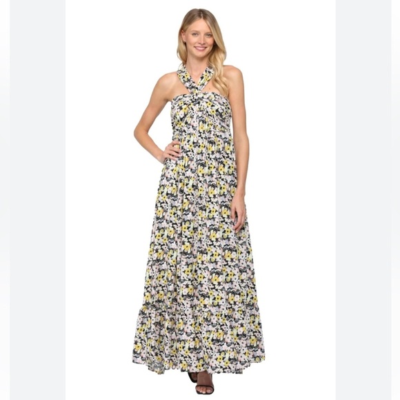 Fate Dresses & Skirts - Fate By LFD Floral Halter Maxi Dress Flowy Smocked Boho Sz Small